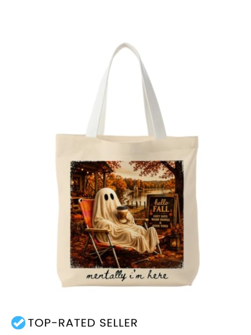 Reusable Canvas Tote Bag - Aesthetic Printed Shoulder Bag, Foldable Grocery